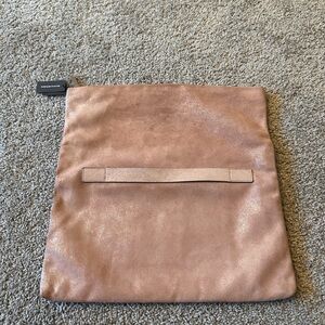 Banana Republic Pink iridescent foldover italian leather clutch